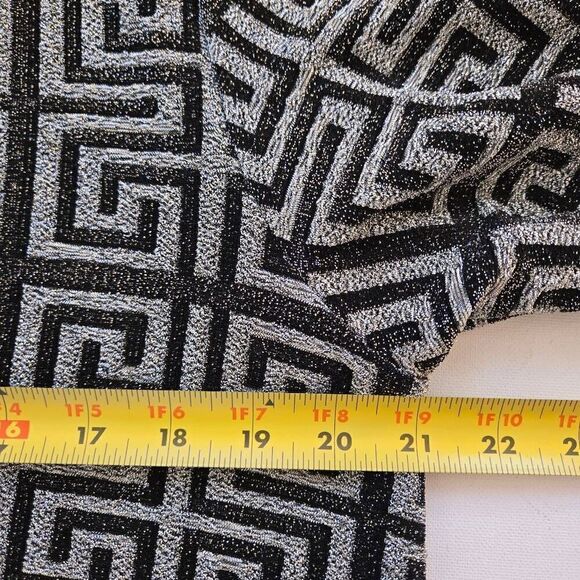 Pretty Woman Metallic Dressy Open Black Grey Lightweight Cardigan Medium - Picture 6 of 10